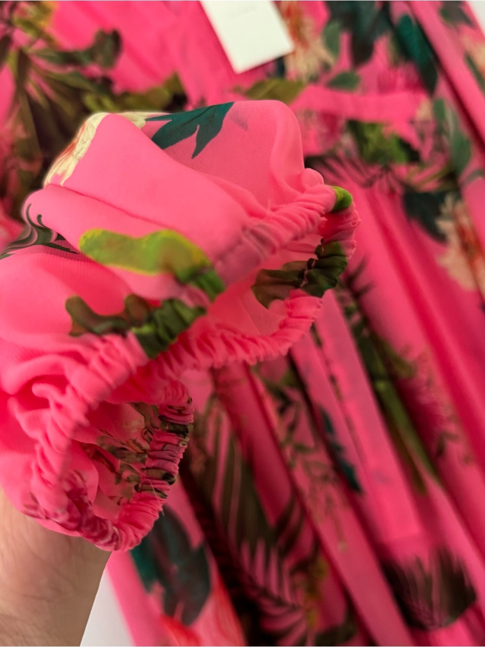 NWT Alex Marie Shannon Tropical Floral Printed Chiffon Balloon Sleeve Dress - Picture 8 of 9